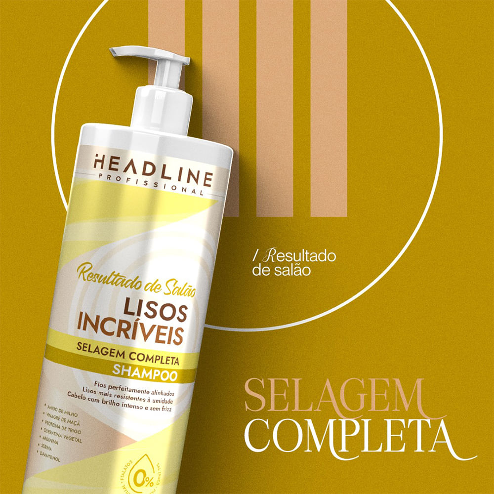 Encontraproduto.com.br - Kit Shampoo + Condicionador Headline Lisos Incríveis 1000ml
