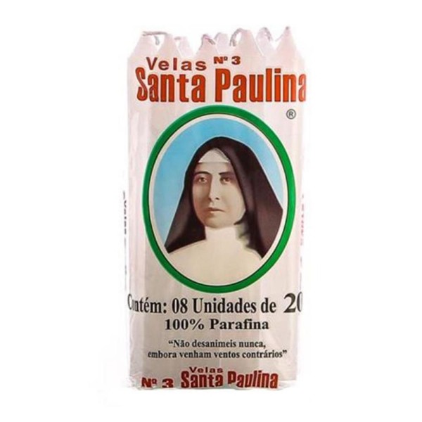 Encontraproduto.com.br - Vela Comum Velas Santa Paulina nº 3 Pacote 160g 8 Unidades