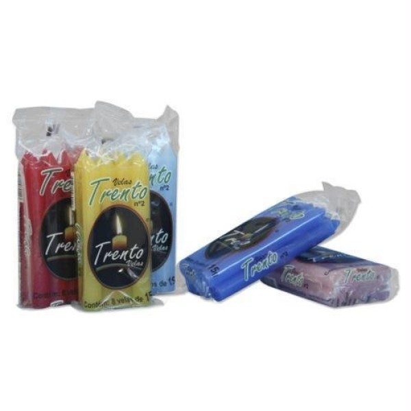 Encontraproduto.com.br - Vela Trento N°2 Azul Escuro Com 8 Unidades