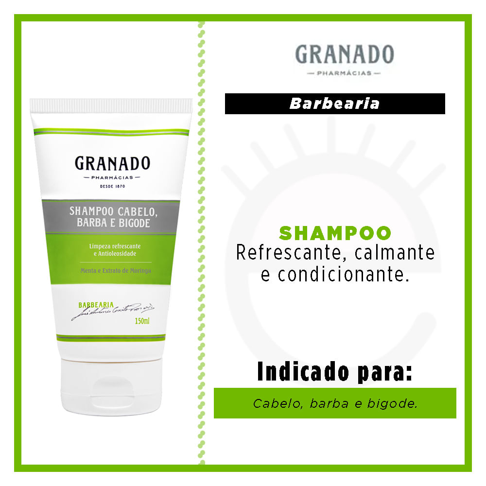 Encontraproduto.com.br - Granado Barbearia Shampoo Cabelo, Barba e Bigode 150ml