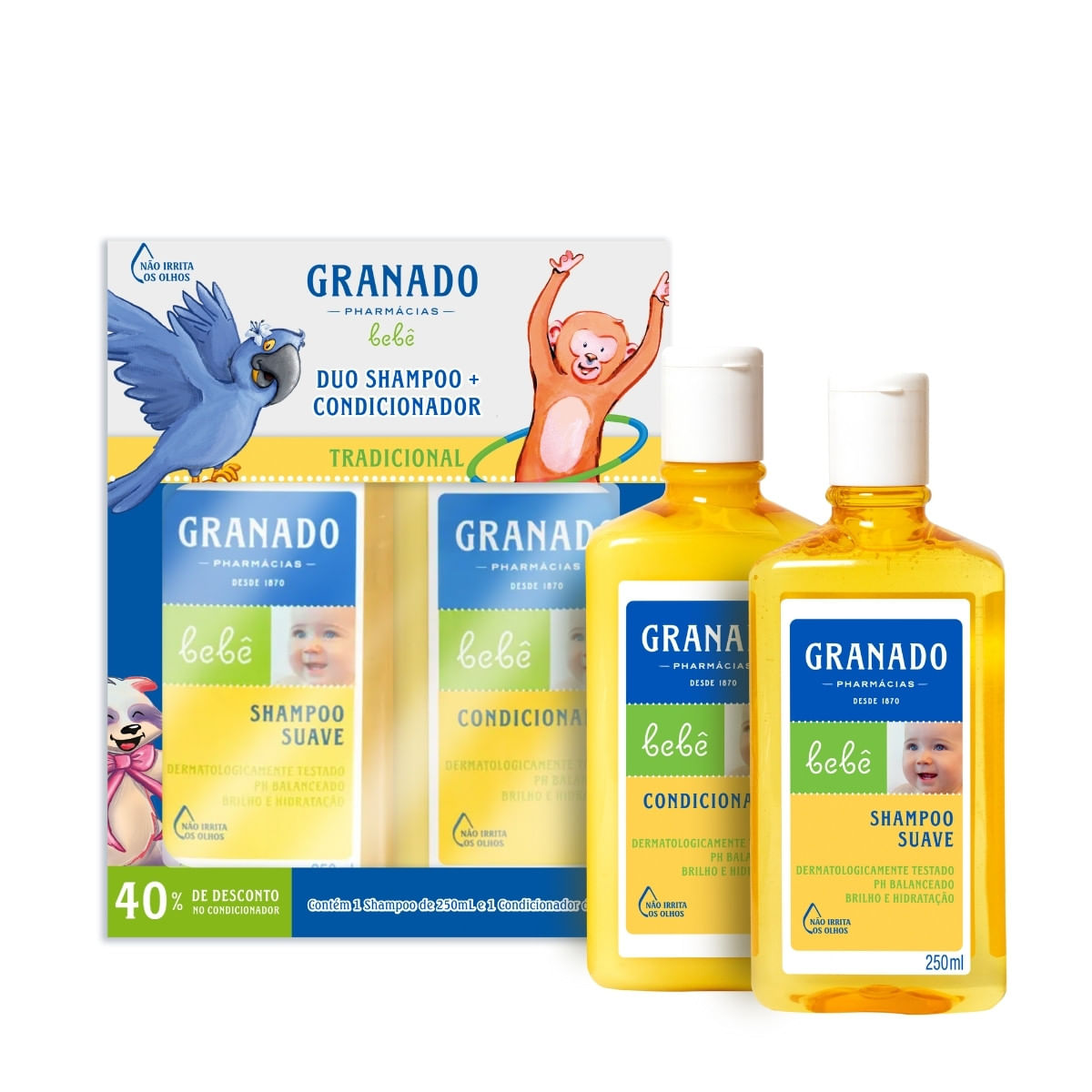 Encontraproduto.com.br - Kit Shampoo Condicionador Granado Bebê Tradicional 250ml