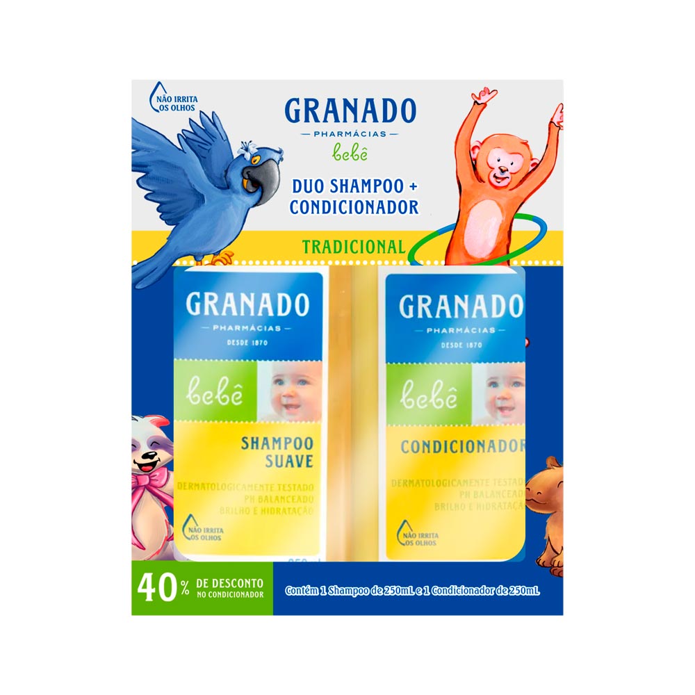 Encontraproduto.com.br - Kit Shampoo Condicionador Granado Bebê Tradicional 250ml