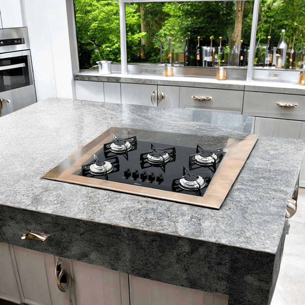 Encontraproduto.com.br - Cooktop Fischer 5 Bocas Vidro Preto 1642