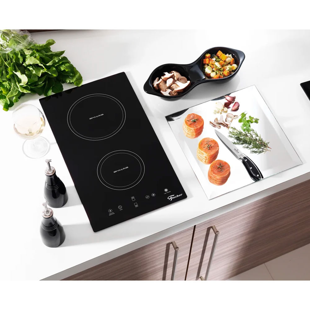 Encontraproduto.com.br - Cooktop Elétrico Fischer, 2 Bocas, por Indução, Vitrocerâmica - 25941