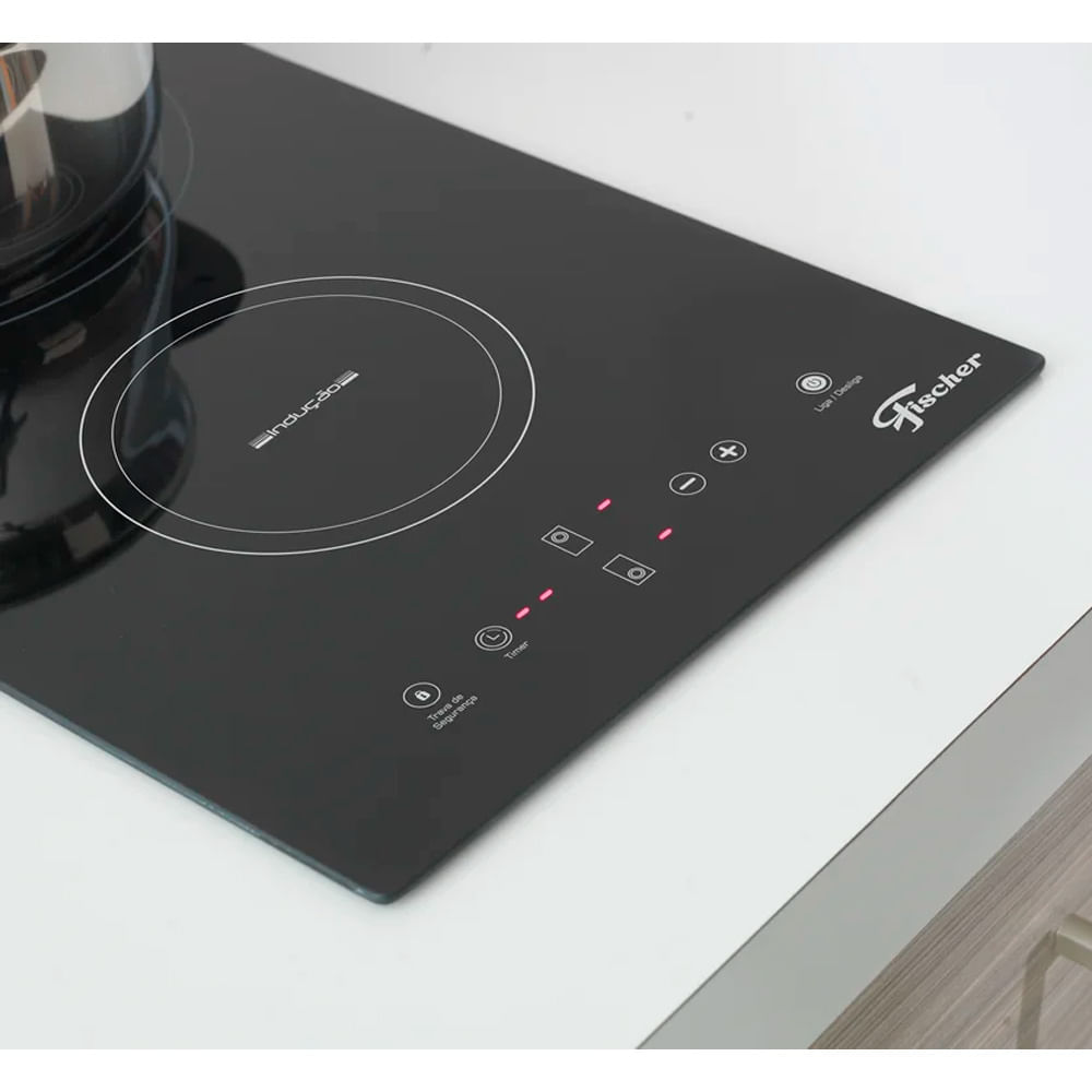 Encontraproduto.com.br - Cooktop Elétrico Fischer, 2 Bocas, por Indução, Vitrocerâmica - 25941