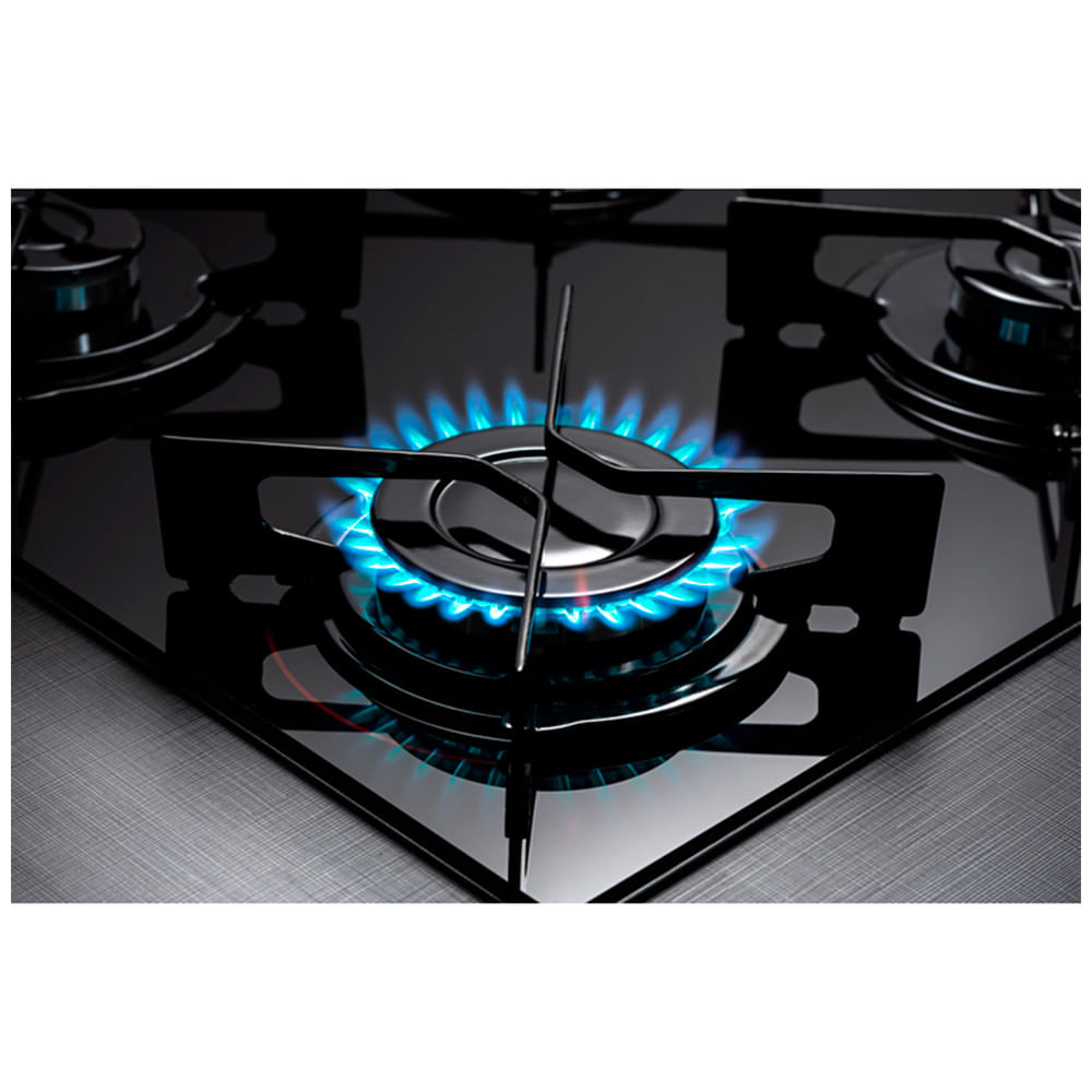 Encontraproduto.com.br - Cooktop a Gás 4Q TC Infinity Mesa de Vidro Preto Fischer