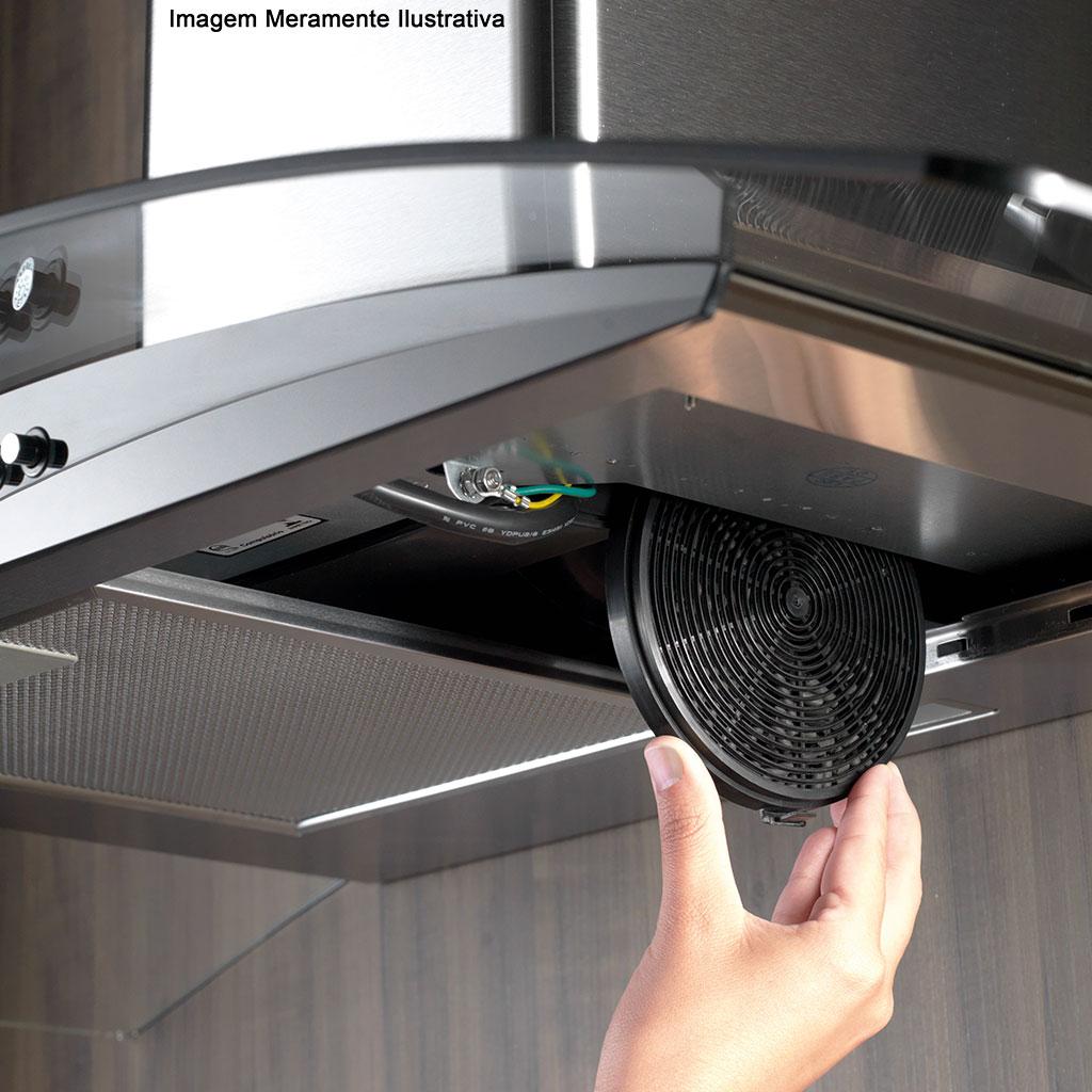 Encontraproduto.com.br - Coifa de Parede Fischer Fit 90cm com Vidro Curvo Inox
