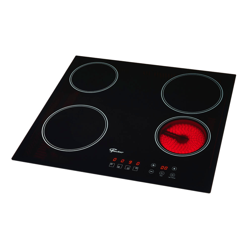 Encontraproduto.com.br - Cooktop Elétrico Fischer 4 Bocas com Touch Screen Vitrocerâmica 220V - 30006-73476