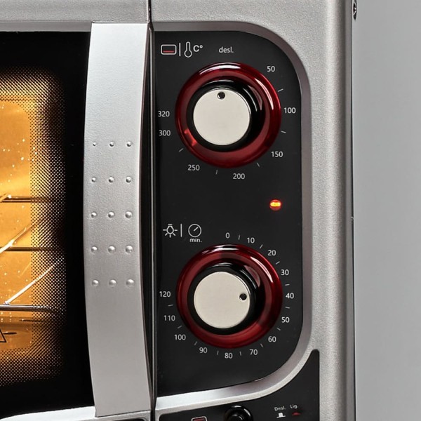 Encontraproduto.com.br - Forno Elétrico Fischer 44 Litros Gourmet Grill Prata - 127 Volts