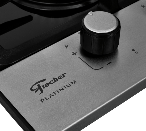 Encontraproduto.com.br - Cooktop a Gás Fischer 2 Bocas Platinium com Trempe de ferro fundido Mesa Vidro