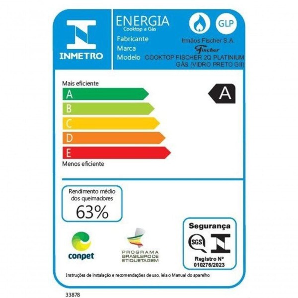 Encontraproduto.com.br - Cooktop a Gás Fischer 2 Bocas Platinium com Trempe de ferro fundido Mesa Vidro