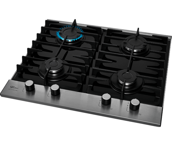 Encontraproduto.com.br - Cooktop a Gás Fischer 4 Bocas Platinium com Trempe de ferro fundido Mesa Vidro