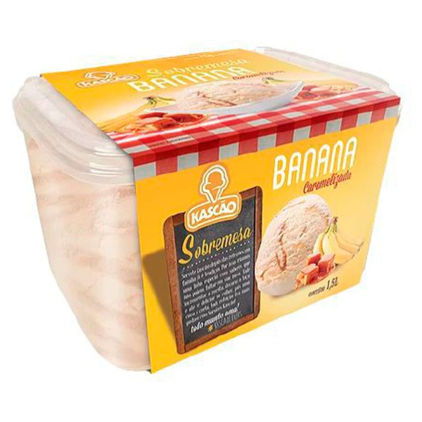 Encontraproduto.com.br - Sorvete Kascão Sobremesa Banana Caramelizada 1,5L