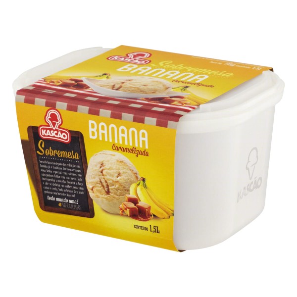 Encontraproduto.com.br - Sorvete Kascão Sobremesa Banana Caramelizada 1,5L