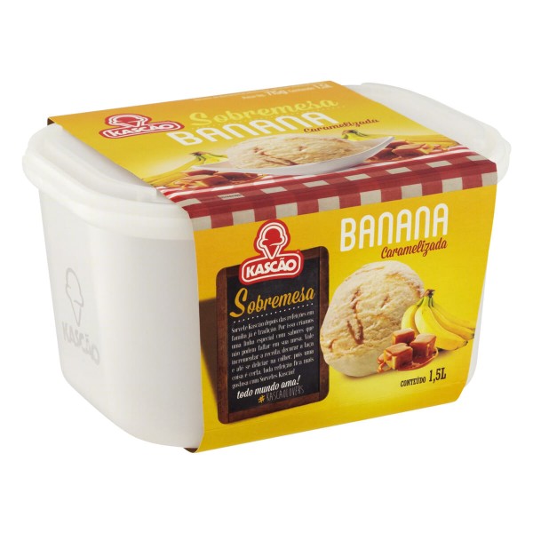Encontraproduto.com.br - Sorvete Kascão Sobremesa Banana Caramelizada 1,5L