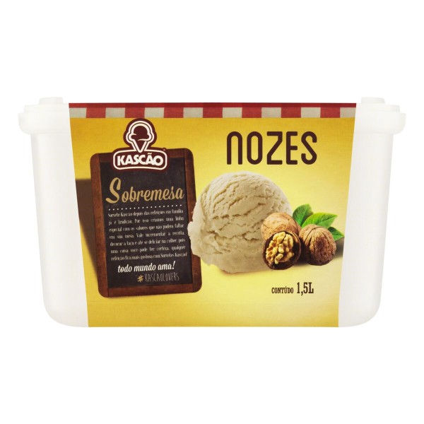 Encontraproduto.com.br - Sorvete Nozes Kascão Sobremesa 1,5 Litros