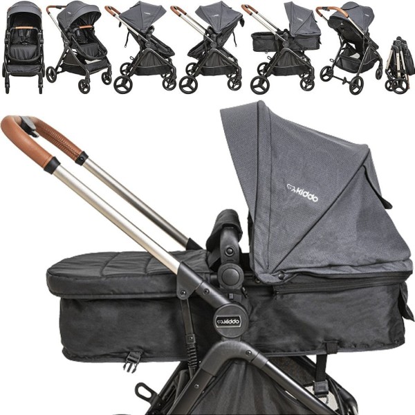 Encontraproduto.com.br - Carrinho de Bebe Moises Passeio Kiddo Speedy Melange Grafite