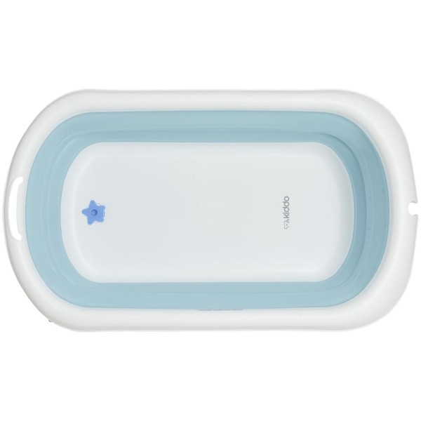 Encontraproduto.com.br - Banheira Infantil Dobrável Flex com Apoio de Banho Azul - Kiddo
