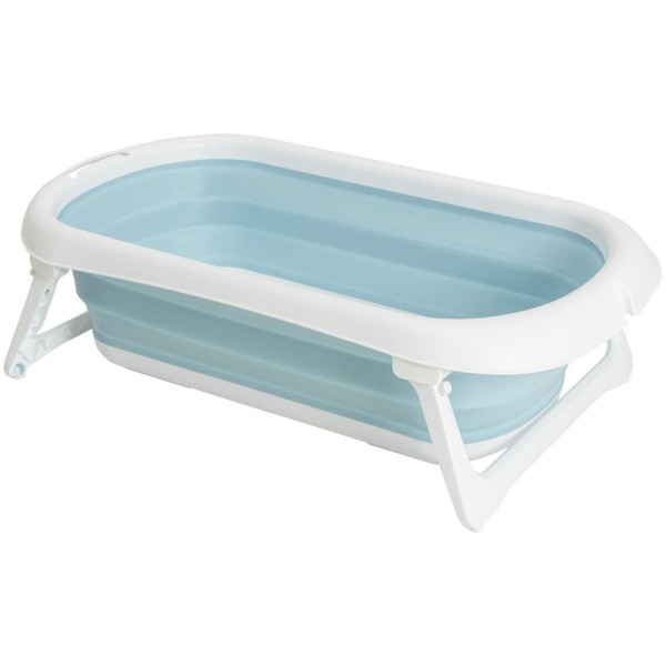 Encontraproduto.com.br - Banheira Infantil Dobrável Flex com Apoio de Banho Azul - Kiddo