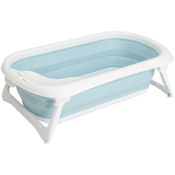 Encontraproduto.com.br - Banheira Infantil Dobrável Flex com Apoio de Banho Azul - Kiddo
