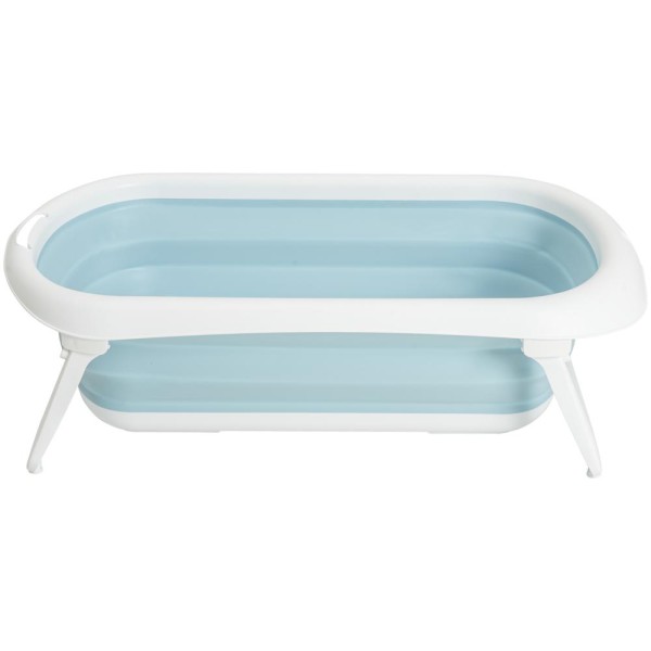 Encontraproduto.com.br - Banheira Infantil Dobrável Flex com Apoio de Banho Azul - Kiddo
