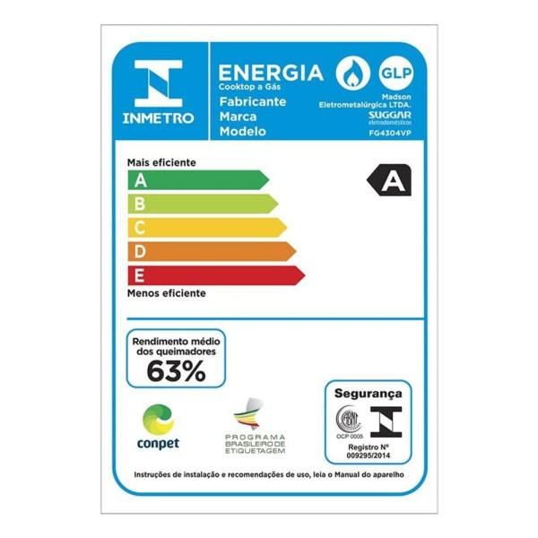 Encontraproduto.com.br - Fogão De Mesa Cooktop 4B Vidro Preto à Gás Suggar Fg4304vp
