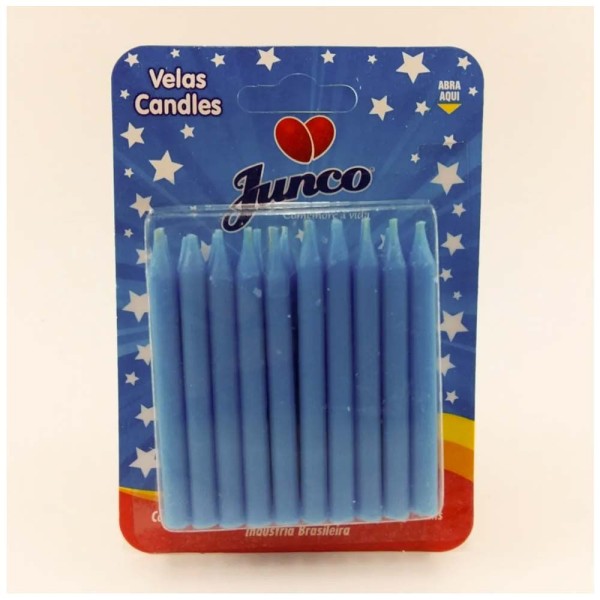 Encontraproduto.com.br - VELA ANIVERSARIO JUNCO COM 20 PALITO AZUL