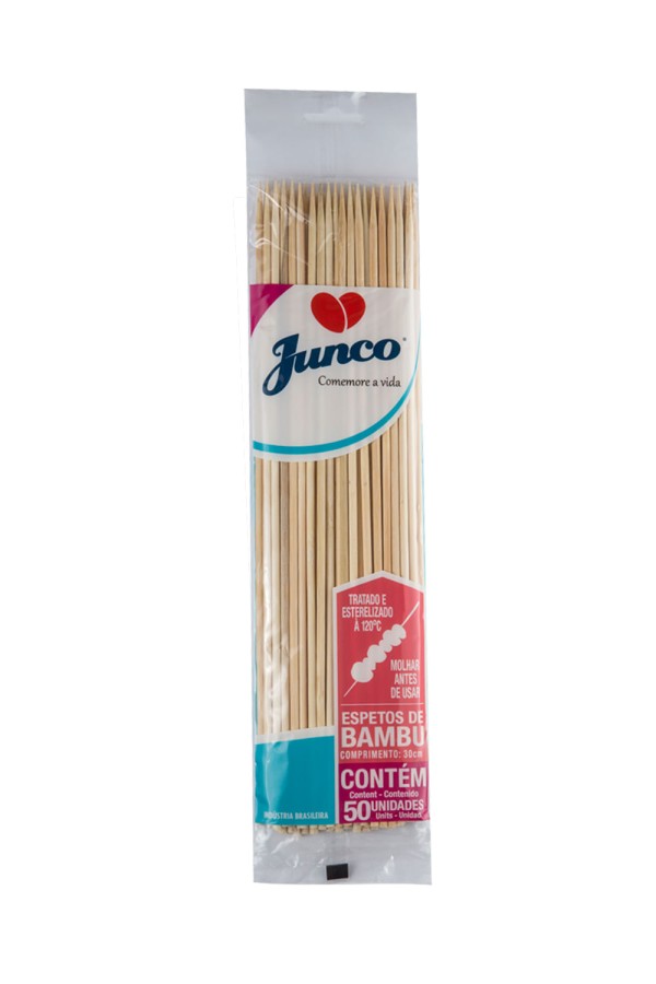 Encontraproduto.com.br - Espeto de Churrasco Junco Bambu 30cm com 50 Unidades