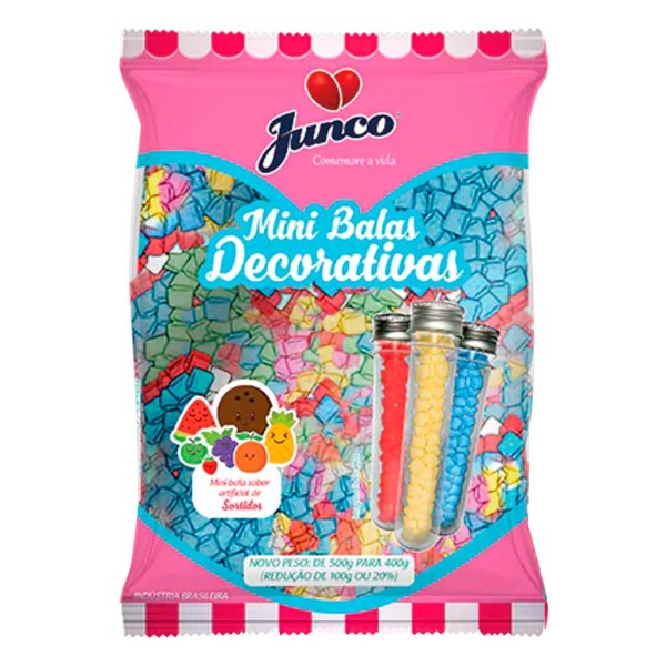 Encontraproduto.com.br - Mini Bala Decorativa Colorida Sortida 400g - Junco