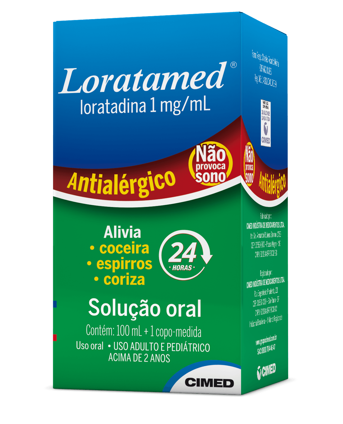Encontraproduto.com.br - Loratamed 1mg/ml Xarope Sabor Uva 100ml