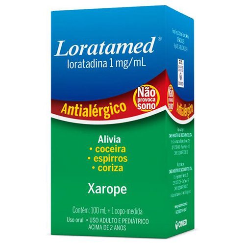 Encontraproduto.com.br - Loratamed 1mg/ml Xarope Sabor Uva 100ml