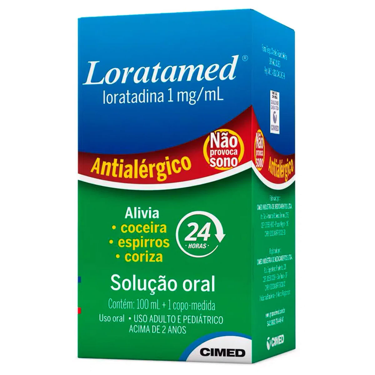 Encontraproduto.com.br - Loratamed 1mg/ml Xarope Sabor Uva 100ml