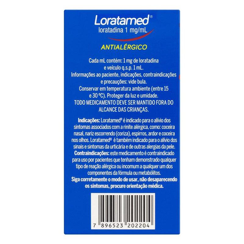 Encontraproduto.com.br - Loratamed 1mg/ml Xarope Sabor Uva 100ml