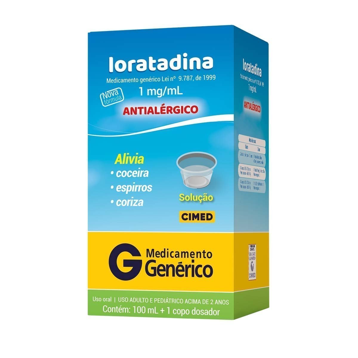 Encontraproduto.com.br - Loratadina 1mg/ml Frasco 100ml + Copo Dosador - Cimed