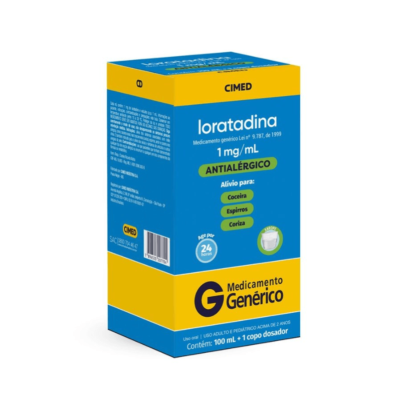 Encontraproduto.com.br - Loratadina 1mg/ml Frasco 100ml + Copo Dosador - Cimed