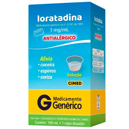 Encontraproduto.com.br - Loratadina 1mg/ml Frasco 100ml + Copo Dosador - Cimed