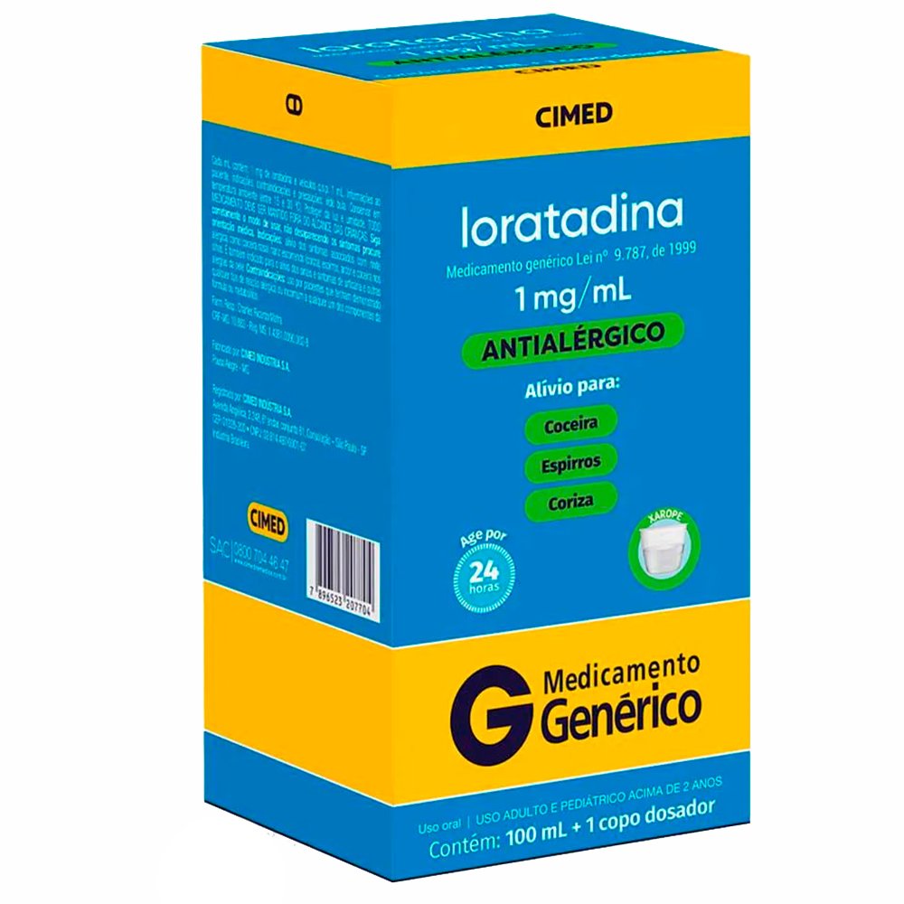 Encontraproduto.com.br - Loratadina 1mg/ml Frasco 100ml + Copo Dosador - Cimed