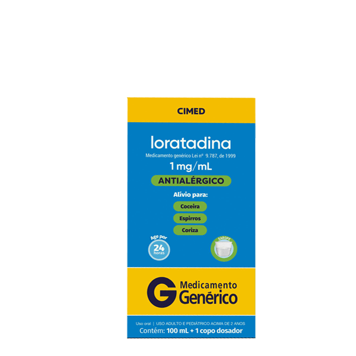 Encontraproduto.com.br - Loratadina 1mg/ml Frasco 100ml + Copo Dosador - Cimed