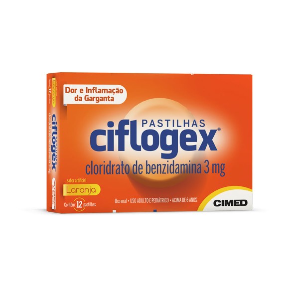 Encontraproduto.com.br - Ciflogex 30Mg Caixa Com 12 Pastilhas Sabor Laranja