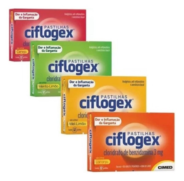 Encontraproduto.com.br - Ciflogex 30Mg Caixa Com 12 Pastilhas Sabor Laranja