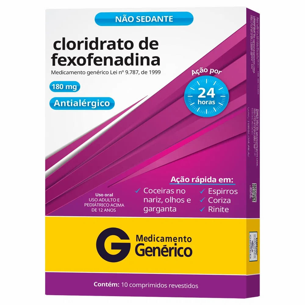 Encontraproduto.com.br - Antialérgico Cloridrato de Fexofenadina 180mg Genérico Cimed 10 Comprimidos Revestidos