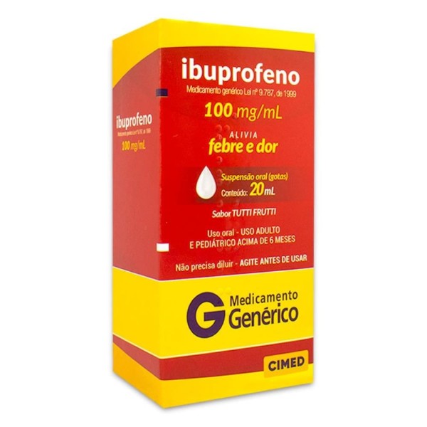 Encontraproduto.com.br - Ibuprofeno 100mg Cimed Sabor Tutti Frutti Suspensão Oral 20ml