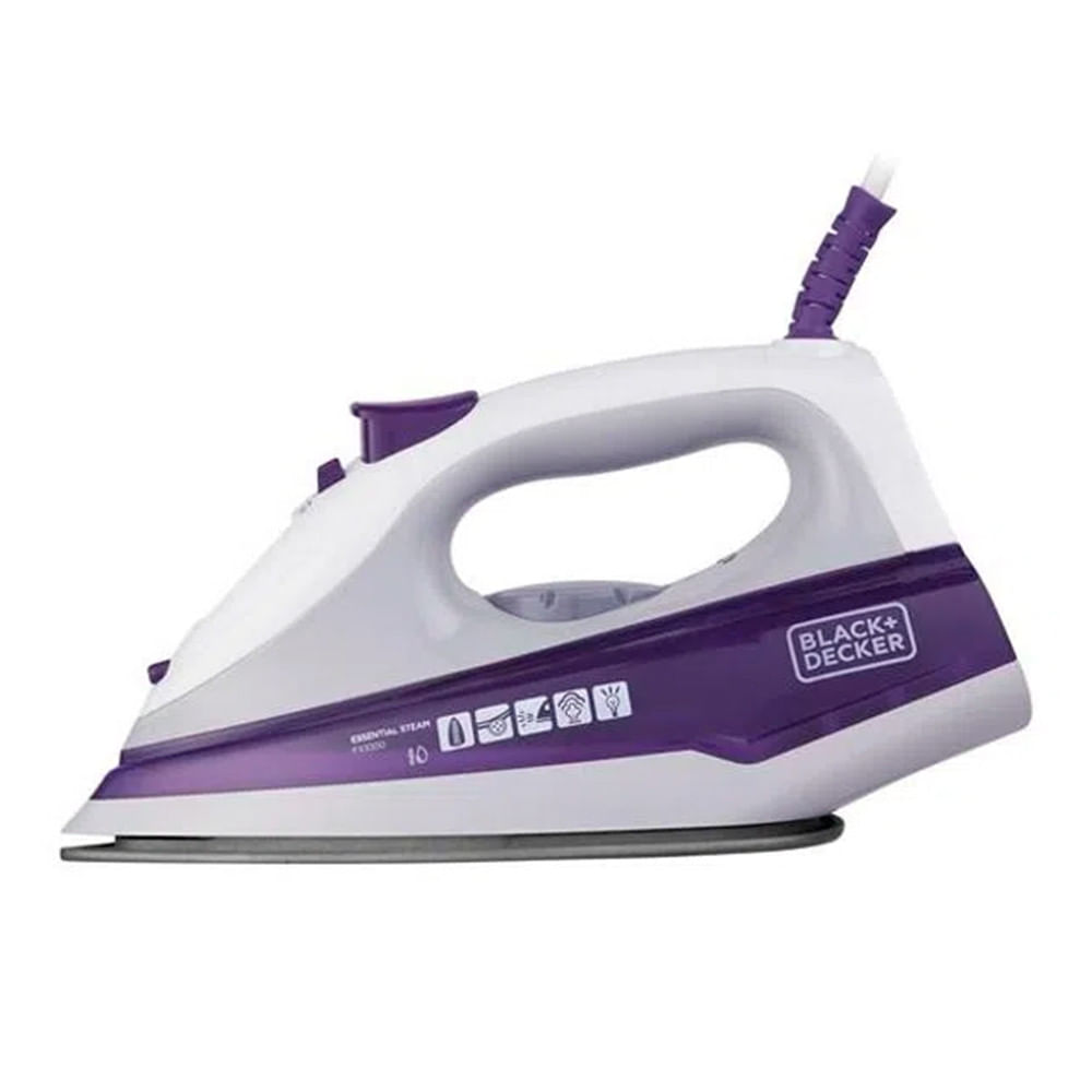Encontraproduto.com.br - FERRO DE PASSAR A VAPOR E SECO BLACK & DECKER FX1000 ROXO 220V