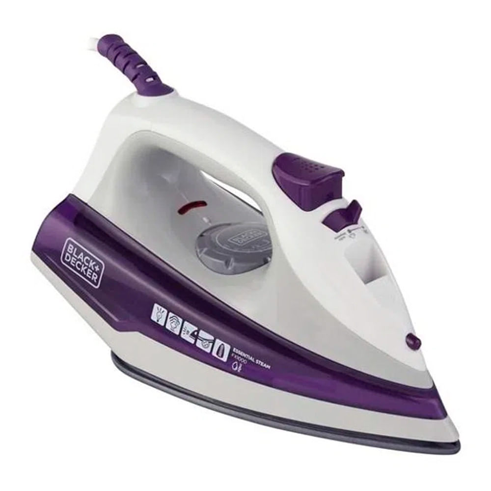 Encontraproduto.com.br - FERRO DE PASSAR A VAPOR E SECO BLACK & DECKER FX1000 ROXO 220V