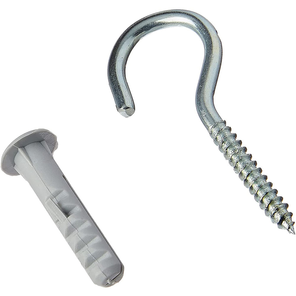 Encontraproduto.com.br - Gancho com Bucha Fixtil 6mm Cartela com 5 Unidades