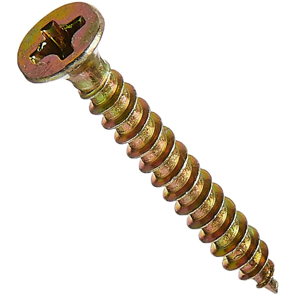 Parafuso Cabeça Chata Phillips Bi cromatizado Para Aglomerado 4.0 mm X 30 mm Fixtil
