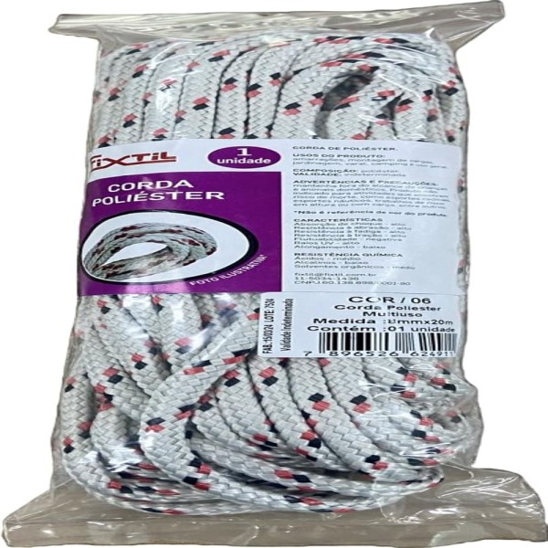 Corda Multifilamento Meada Poliéster 8mmx20m Colorida Fixtil