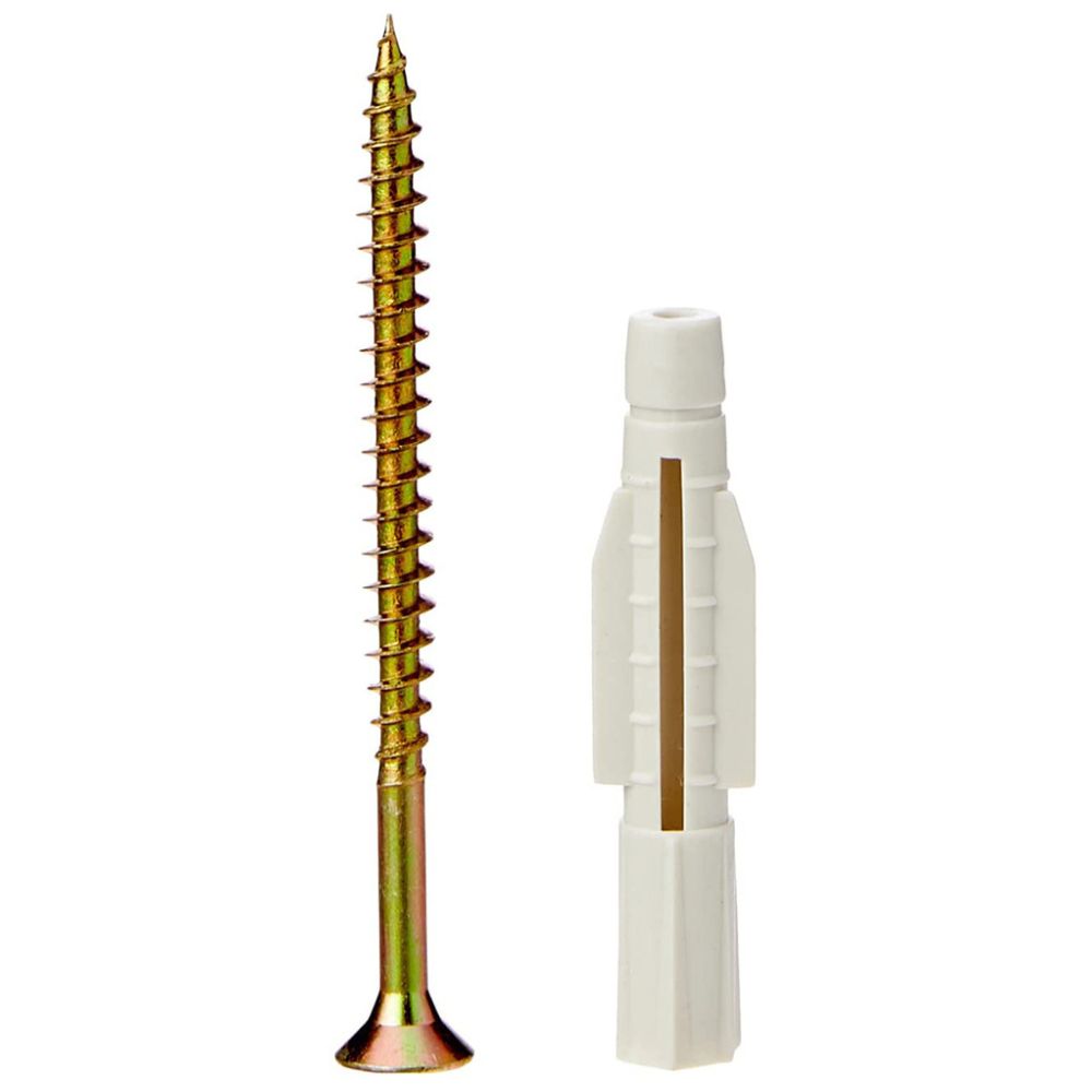 Encontraproduto.com.br - Parafuso Aglomerado Chata Com Bucha Para Oco 5x70mm 4 Unidades Fixtil