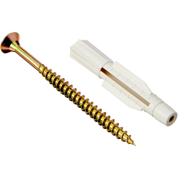 Encontraproduto.com.br - Parafuso Aglomerado Phillips Cabeça Chata Com Bucha 5x70/8mm 20 Unidades Fixtil