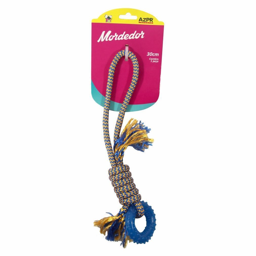 Encontraproduto.com.br - Mordedor Pet Corda Com Círculo 30 Cm Azpr